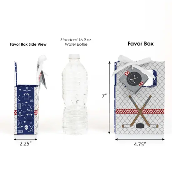 Big Dot of Happiness Shoots and Scores - Hockey - Baby Shower or Birthday Party Favor Boxes - Set of 12 {3}