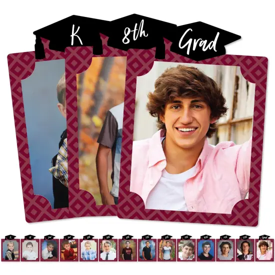 Big Dot of Happiness Maroon Graduation 8 x 10 inches K-12 School Photo Holder - DIY Party Decor - Picturific Display {1}