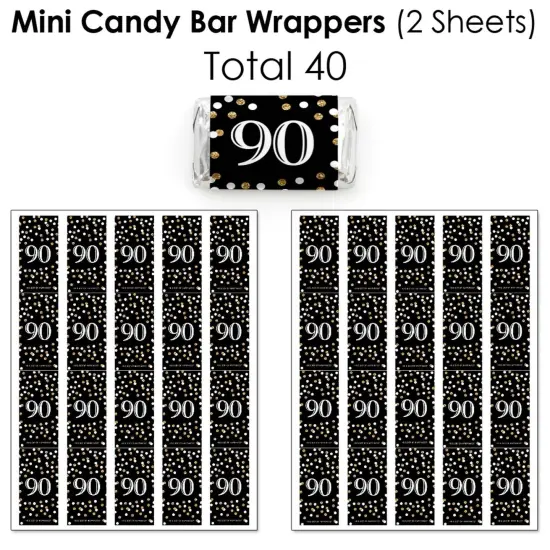 Big Dot of Happiness Adult 90th Birthday - Gold - Birthday Party Candy Favor Sticker Kit - 304 Pieces {4}