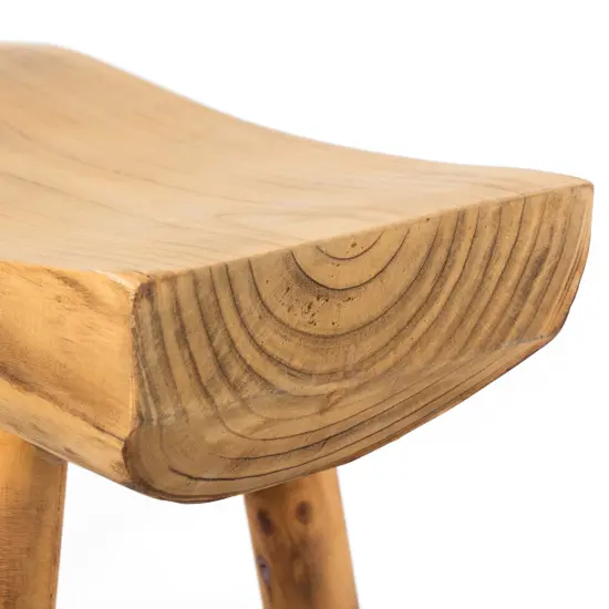 Rustic Carved Wood Natural Edge Entryway Log Accent Bench {6}