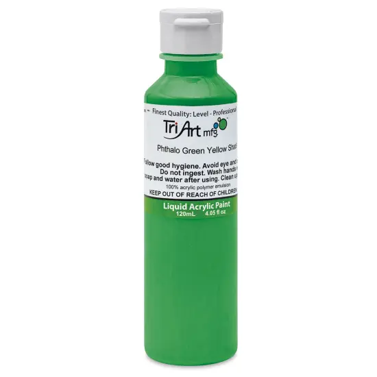 Tri-Art Liquid Artist Acrylics - Phthalo Green Yellow Shade, 120 ml bottle {1}