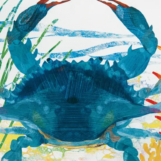 Blue Crab Coastal Indoor/Outdoor Decorative Throw Pillow, 18" x 18" {6}