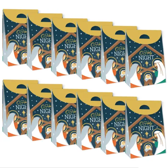 Big Dot of Happiness Holy Nativity - Manger Scene Religious Christmas Gift Favor Bags - Party Goodie Boxes - Set of 12 {6}