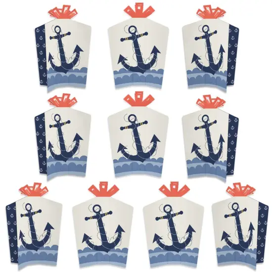 Big Dot of Happiness Ahoy - Nautical - Table Decorations - Baby Shower or Birthday Party Fold and Flare Centerpieces - 10 Count {1}