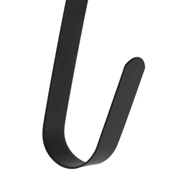 RN'D Over Door Wreath Hook - Thin Metal Overdoor Wreath Holder Seasonal Hanger for Front or Back Door (Black, 15") {2}