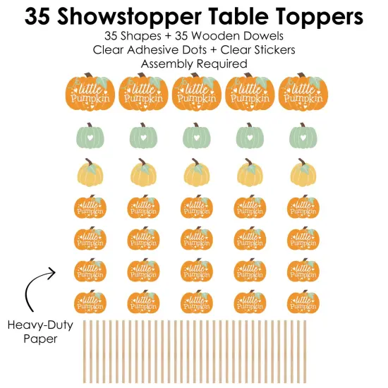 Big Dot of Happiness Little Pumpkin - Fall Birthday Party or Baby Shower Centerpiece Sticks - Showstopper Table Toppers - 35 Pieces {7}