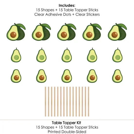 Big Dot of Happiness Hello Avocado - Fiesta Party Centerpiece Sticks - Table Toppers - Set of 15 {7}