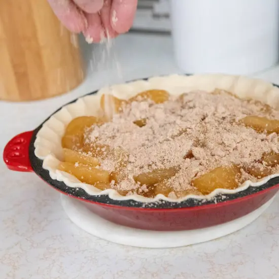 Lehman's Extra Deep Pie Pan, Enamel Coated Cast Iron Bakeware with Crimped Edges and Handles, 10.25 inches {5}