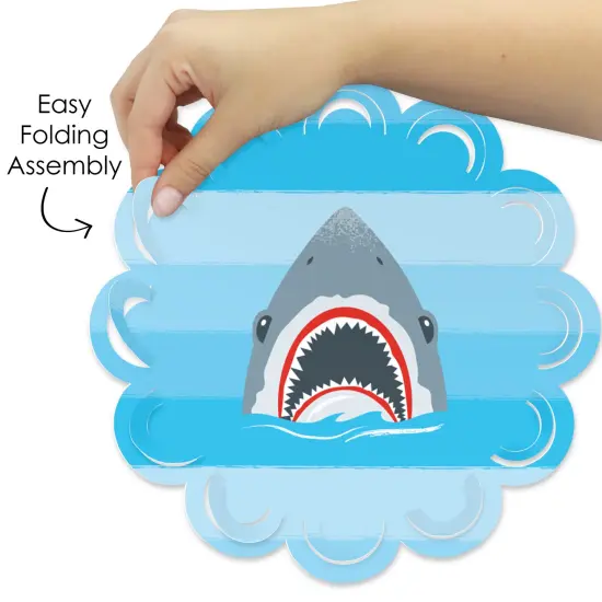 Big Dot of Happiness Shark Zone - Jawsome Shark Party or Birthday Party Round Table Decorations - Paper Chargers - Place Setting For 12 {6}