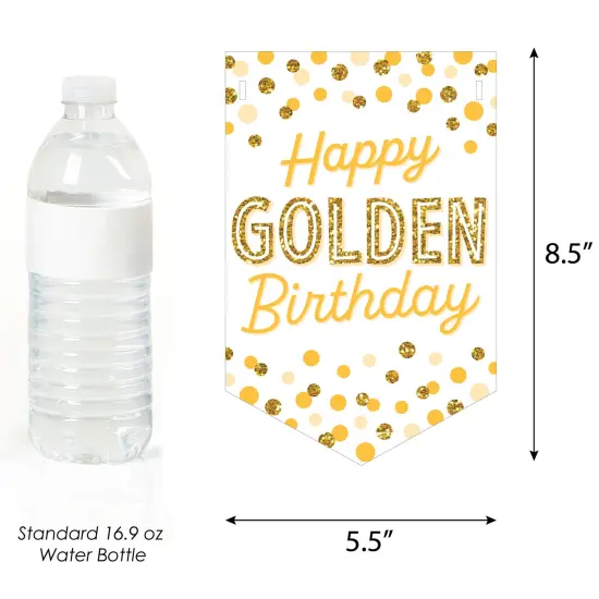 Big Dot of Happiness Golden Birthday - Birthday Party Bunting Banner - Party Decorations - Happy Birthday {3}