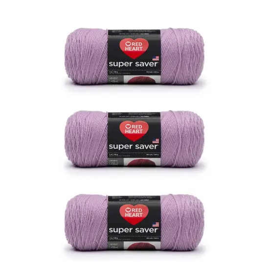 Red Heart Super Saver Orchid Yarn - 3 Pack of 198g/7oz - Acrylic - 4 Medium (Worsted) - 364 Yards - Knitting/Crochet {1}