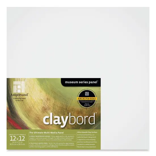 Ampersand Claybord - 12" x 12", 1-1/2" Cradled {1}