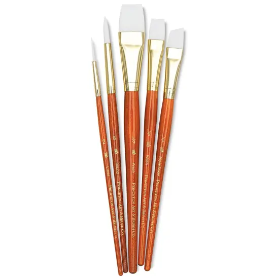 Princeton Real Value Brush Set - 9151, White Taklon, Short Handle, Set of 5 {1}