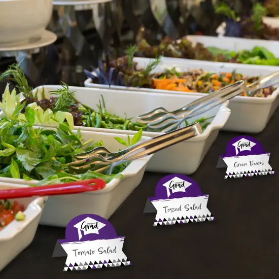 Big Dot of Happiness Purple Grad - Best is Yet to Come - Purple Graduation Party Tent Buffet Card - Table Setting Name Place Cards - Set of 24 {4}