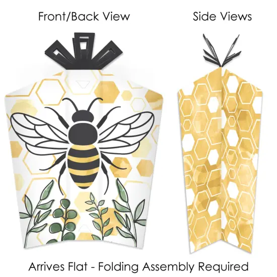 Big Dot of Happiness Little Bumblebee - Table Decorations - Bee Baby Shower or Birthday Party Fold and Flare Centerpieces - 10 Count {4}