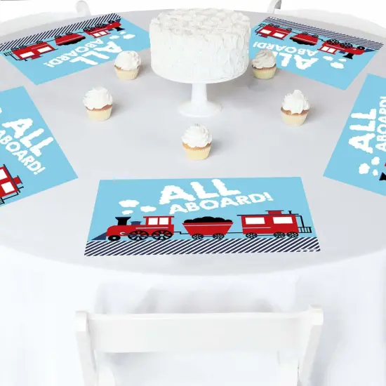 Big Dot of Happiness Railroad Party Crossing - Party Table Decorations - Steam Train Birthday Party or Baby Shower Placemats - Set of 16 {3}