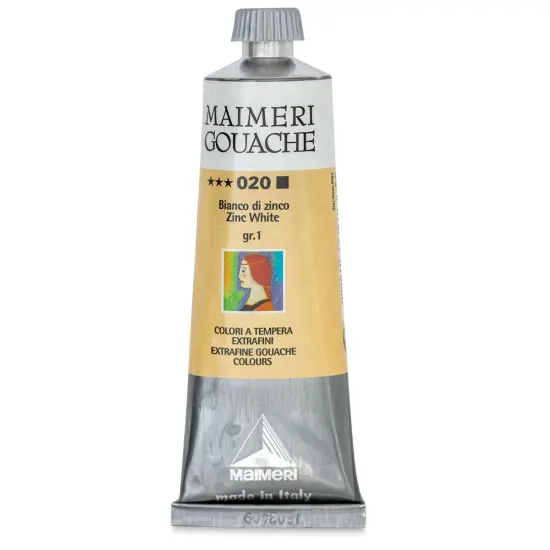 Maimeri Artist Gouache - Zinc White, 60 ml tube {1}