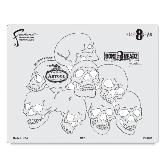 Iwata Artool Freehand Template - Set of 4, BoneHeadz 8 Dead {1}