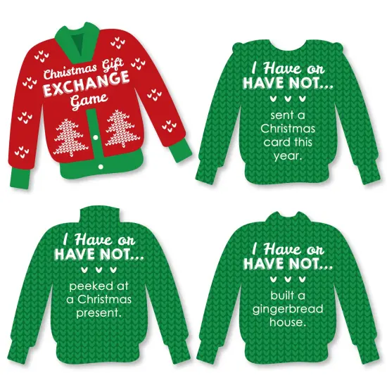 Big Dot of Happiness Ugly Sweater - Holiday and Christmas Party Have or Have Not Cards - Christmas Gift Exchange Game - Set of 24 {1}