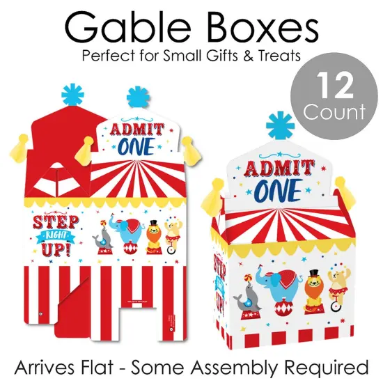 Big Dot of Happiness Carnival - Step Right Up Circus - Treat Box Party Favors - Carnival Themed Party Goodie Gable Boxes - Set of 12 {7}