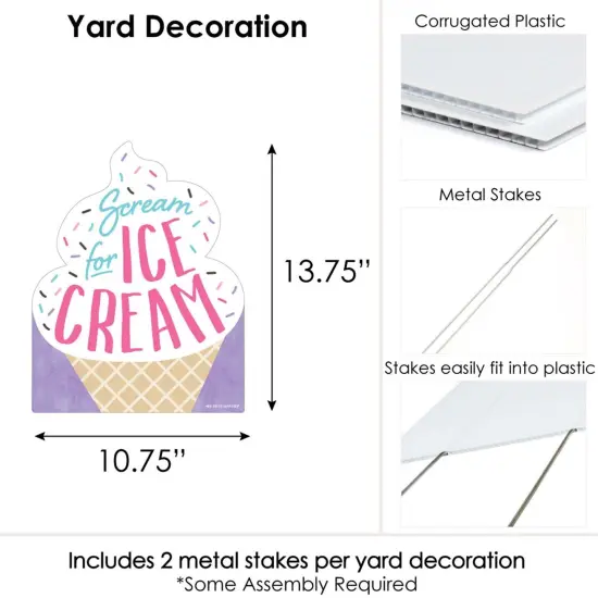 Big Dot of Happiness Scoop Up The Fun - Ice Cream - Outdoor Lawn Sign - Sprinkles Party Yard Sign - 1 Piece {7}
