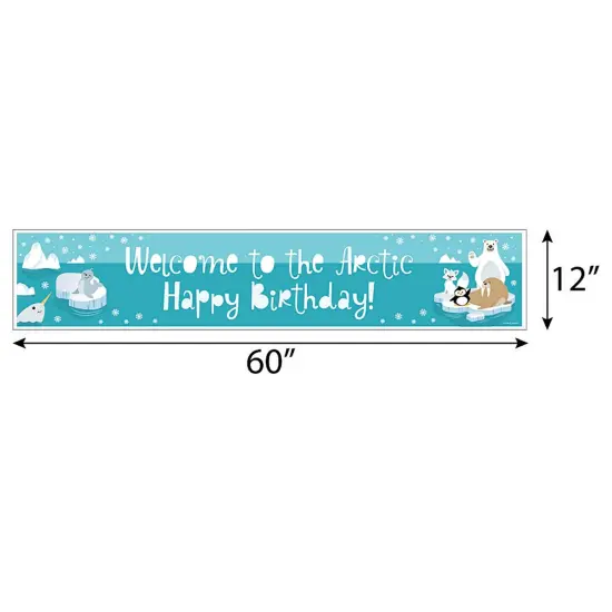 Big Dot of Happiness Arctic Polar Animals - Winter Happy Birthday Decorations Party Banner {3}
