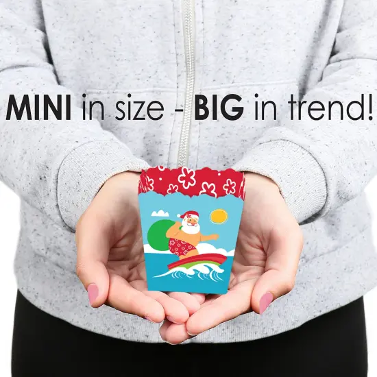 Big Dot of Happiness Tropical Christmas - Party Mini Favor Boxes - Beach Santa Holiday Party Treat Candy Boxes - Set of 12 {6}