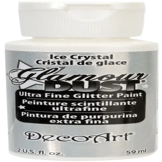 Multipack of 6 - DecoArt Glamour Dust Glitter Paint 2oz-Ice Crystal {2}