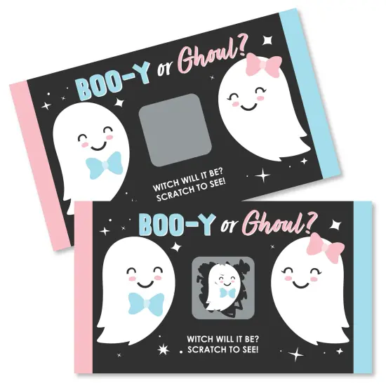Big Dot of Happiness Boy Boo-y or Ghoul - Baby Boy Halloween Gender Reveal Party Scratch Off Cards - Baby Shower Game - 22 Count {1}