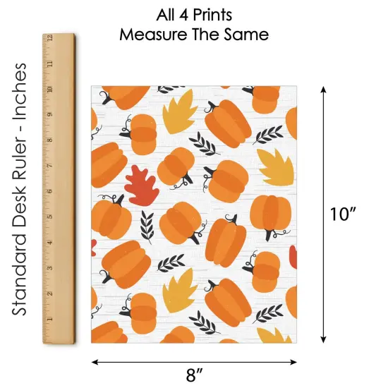 Big Dot of Happiness Fall Pumpkin - Unframed Autumn, Halloween and Thanksgiving&nbsp; Linen Paper Wall Art - Set of 4 - Artisms - 8 x 10 inches {7}