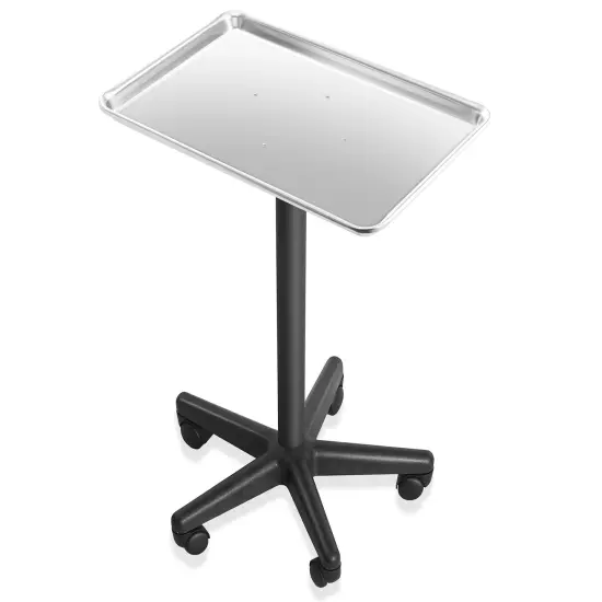 Saloniture Aluminum Salon Instrument Tray, Heavy-Duty Metal Rolling Base {8}