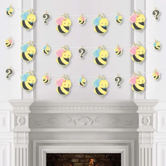 Big Dot of Happiness What Will it Bee - Gender Reveal DIY Decorations - Clothespin Garland Banner - 44 Pieces {4}