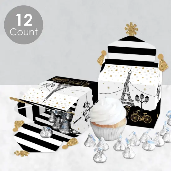 Big Dot of Happiness Stars Over Paris - Treat Box Party Favors - Parisian Themed Party Goodie Gable Boxes - Set of 12 {4}