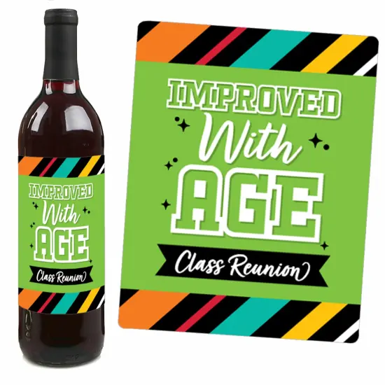 Big Dot of Happiness Still Got Class - High School Reunion Party Decorations for Women and Men - Wine Bottle Label Stickers - Set of 4 {4}