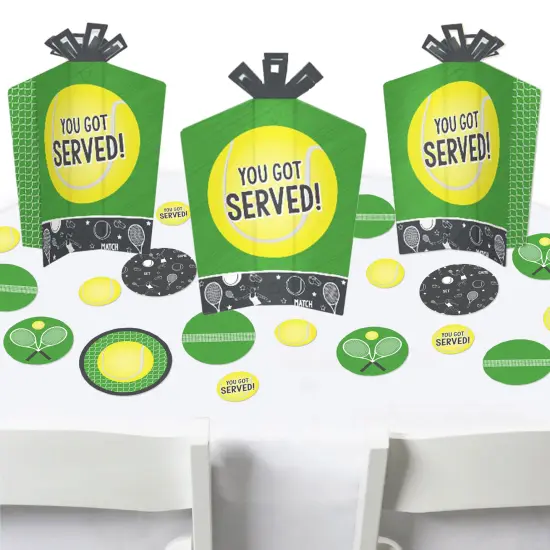 Big Dot of Happiness You Got Served - Tennis - Baby Shower or Tennis Ball Birthday Party Decor and Confetti - Terrific Table Centerpiece Kit 30 Ct {1}