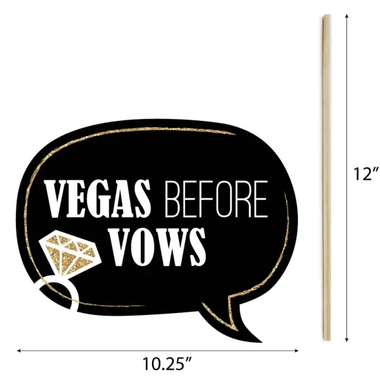Big Dot of Happiness Vegas Before Vows - Las Vegas Bridal Shower or Bachelorette Party Photo Booth Props Kit - 20 Count {7}