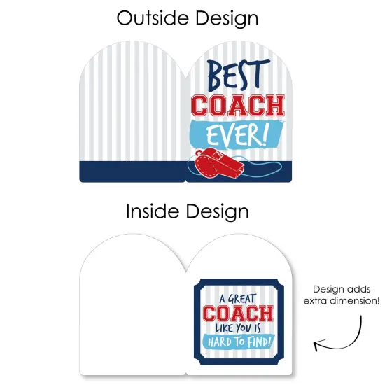 Big Dot of Happiness Coach Appreciation - Best Coach Ever Giant Greeting Card - Big Shaped Jumborific Card - 16.5 x 22 inches {7}