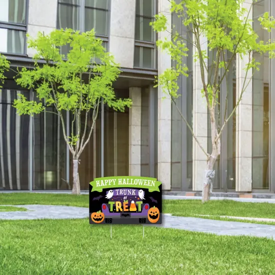 Big Dot of Happiness Trunk or Treat - Halloween Car Parade Party Yard Sign Lawn Decorations - Happy Halloween Party Yardy Sign {4}