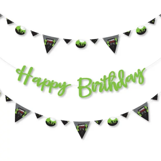 Big Dot of Happiness Zombie Zone - Birthday Zombie Crawl Party Letter Banner Decoration - 36 Banner Cutouts and Happy Birthday Banner Letters {1}