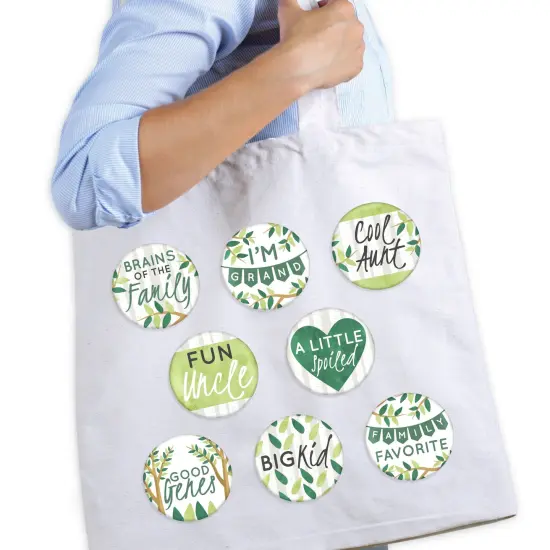 Big Dot of Happiness Family Tree Reunion - 3 inch Family Gathering Party Badge - Pinback Buttons - Set of 8 {3}