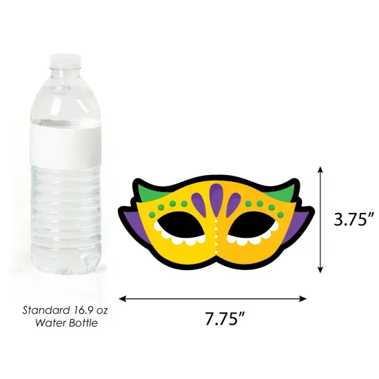 Big Dot of Happiness Colorful Mardi Gras Mask - Decorations DIY Masquerade Party Essentials - Set of 20 {6}