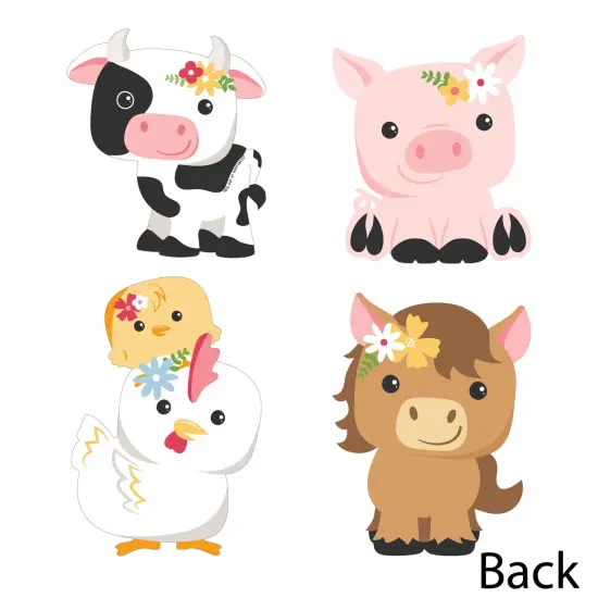 Big Dot of Happiness Girl Farm Animals - Decorations DIY Pink Barnyard Baby Shower or Birthday Party Essentials - Set of 20 {6}