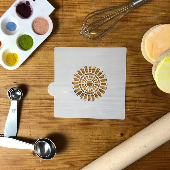 Mandala #2 Cookie & Craft Stencil | CM059 by Designer Stencils | Cookie Decorating Tools | Baking Stencils for Royal Icing, Airbrush, Dusting Powder | Craft Stencils for Canvas, Paper, Wood | Reusable Food Grade Stencil {2}