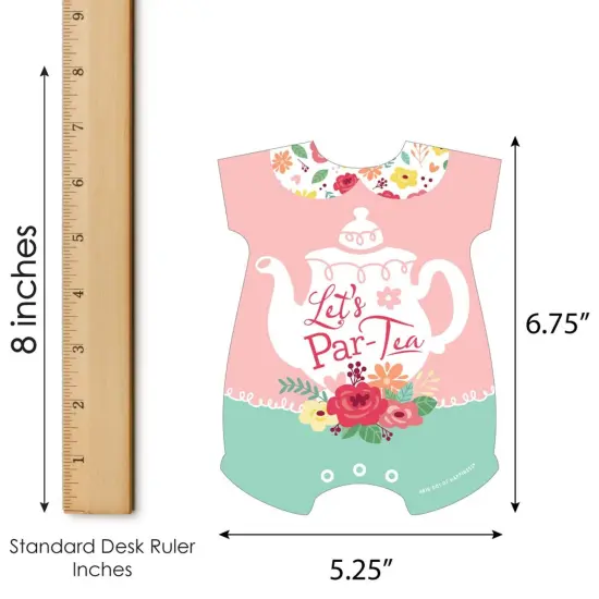 Big Dot of Happiness Floral Let's Par-Tea - Picture Bingo Cards and Markers - Garden Tea Party Baby Shower Shaped Bingo Game - Set of 18 {6}