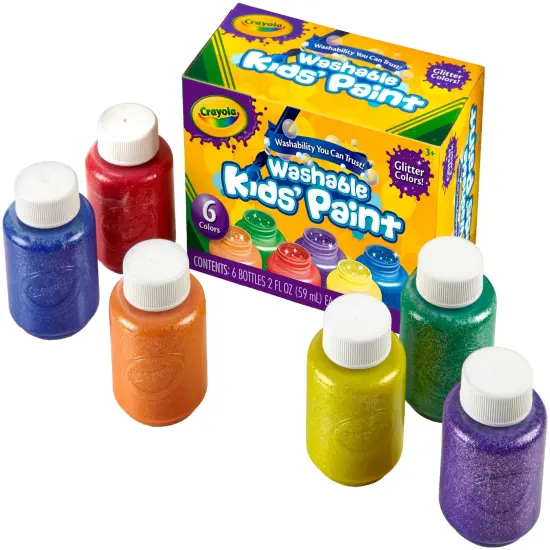 Crayola Washable Kids Paint 2oz 6/Pkg-Glitter {4}