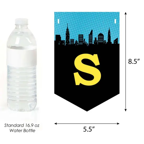 Big Dot of Happiness Bam Superhero - Baby Shower or Birthday Party Bunting Banner - Party Decorations - Superheroes Unite {4}