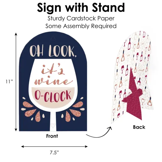 Big Dot of Happiness But First, Wine - DIY Wine Tasting Party Wine Tasting Signs - Drink Bar Decorations Kit - 50 Pieces {6}