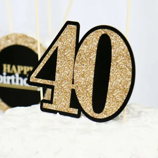 Big Dot of Happiness Adult 40th Birthday - Gold - Decorations DIY Party Essentials - Set of 20 {7}