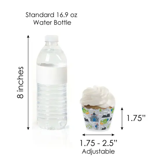 Big Dot of Happiness Calling All Knights and Dragons - Cupcake Decoration - Medieval Birthday Party Cupcake Wrappers and Treat Picks Kit - Set of 24 {7}