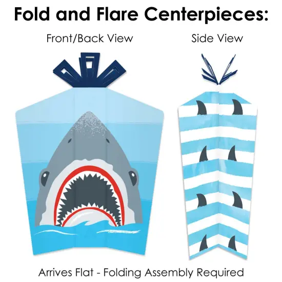 Big Dot of Happiness Shark Zone - Jawsome Shark Party or Birthday Party Decor and Confetti - Terrific Table Centerpiece Kit - Set of 30 {6}